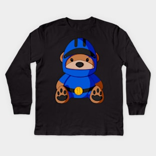 Racer Teddy Bear Kids Long Sleeve T-Shirt